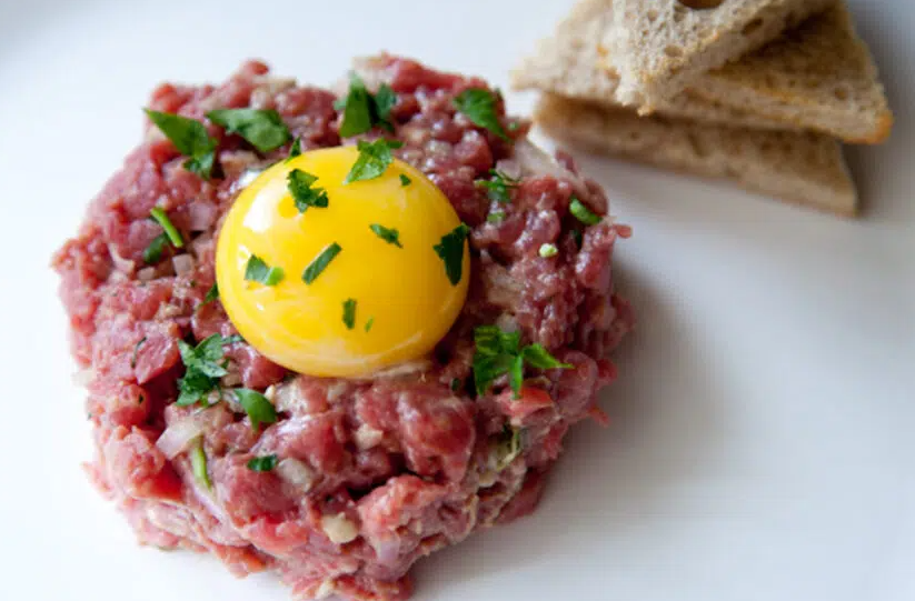 undercook egg and raw meat